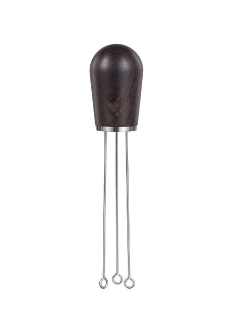 Professional Espresso Barista Coffee Tamper Distributor With Wood Handle Dark Brown