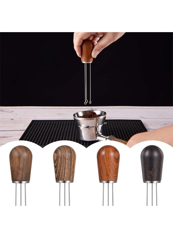 KUYING - Professional Espresso Barista Coffee Tamper Distributor With Wood Handle Dark Brown - Image 1