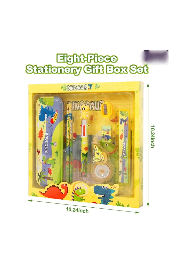 general 7 Piece School Office Supplies Set, Desktop Accessories, Children's Stationery Set with Pencil Roller, Ruler and 6 Colour Ballpoint Pen, Student Gifts - Image 3