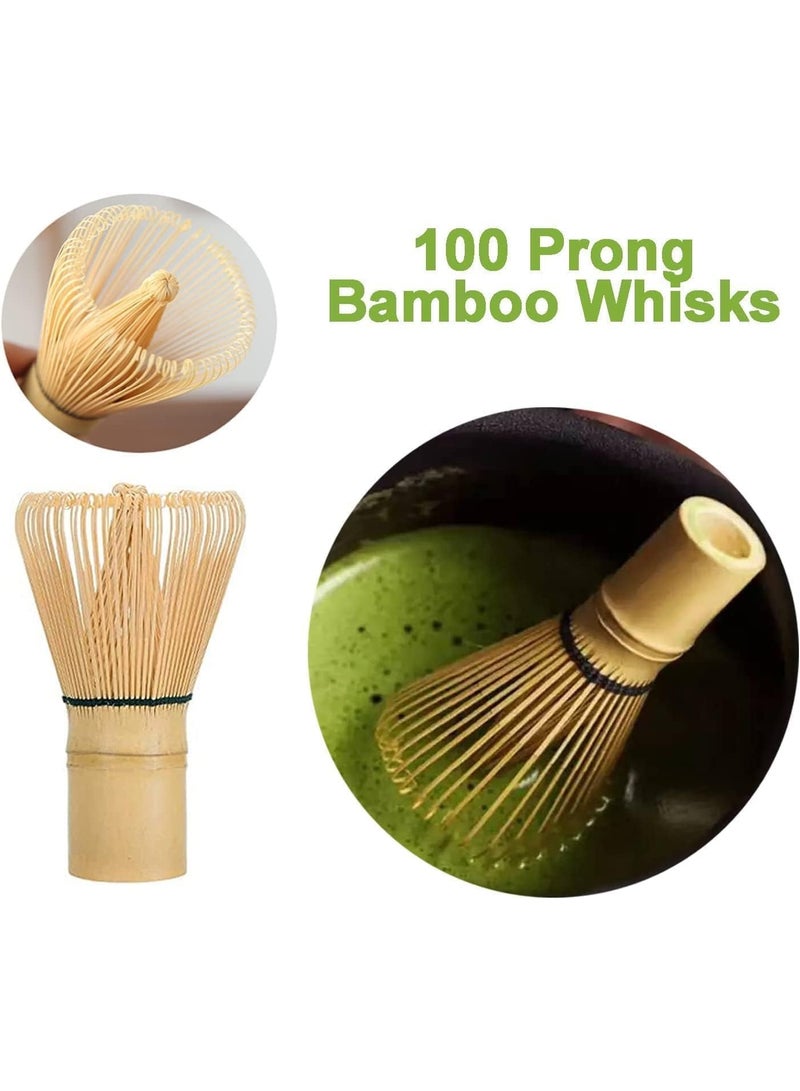 Matcha Whisk Set - 4pcs Japanese Tea Set With Traditional Scoop, Bowl, Ceramic Holder for Tea Ceremony (Black) - Image 2
