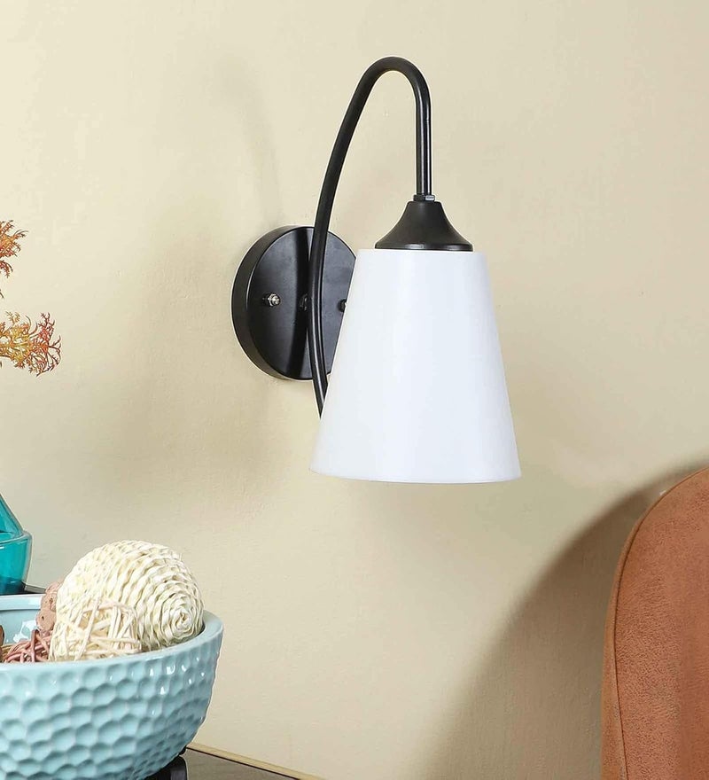 SINOMAN Wall Light for Living Room ModernWall Lamps for Bedroomfor Living RoomWall Lights for Home DecorationBedside Wall lampSwing Arm Black PCV White Pack of 1 - Image 2
