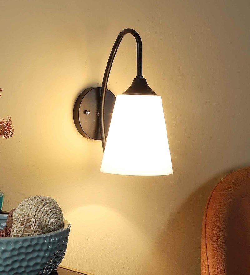 SINOMAN Wall Light for Living Room ModernWall Lamps for Bedroomfor Living RoomWall Lights for Home DecorationBedside Wall lampSwing Arm Black PCV White Pack of 1 - Image 3