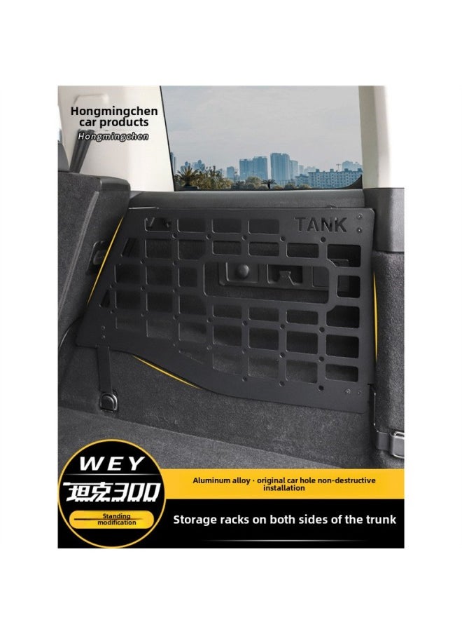null - Tank 300 Trunk Storage Rack Left And Right Storage Rack Aluminum Alloy Tail Box Hanging Net Cross Rack Special Accessories For Retrofitting-Color:Tank 300 Rear Trunk Storage Rack With Installation Tools Provided On The Left-Specifications:Standard - Image 1