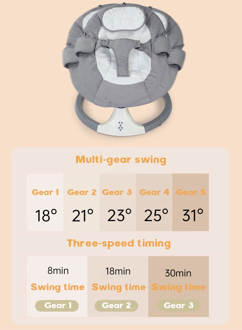 Electric baby rocking chair with remote control, multifunctional cradle with music, mosquito net and hanging toys for entertainment baby electric swing - Image 5