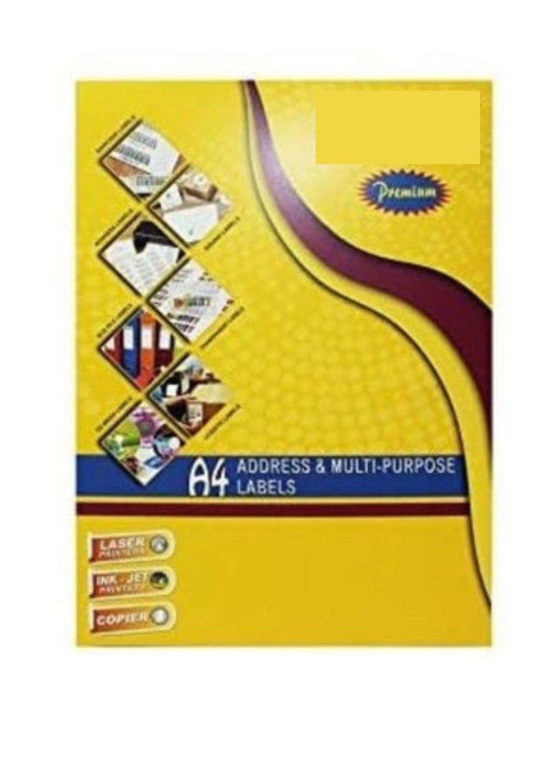 Premium A4 ADDRESS AND MULTI-PURPOSE LABELS WHITE,1 LABELS/SHEET 210MMX297MM - Image 1