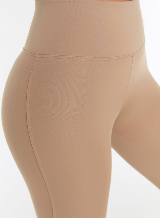 trendyol Camel Wide Waist Elastic Extra Shaping Full Length Knitted Sports Leggings - Image 4