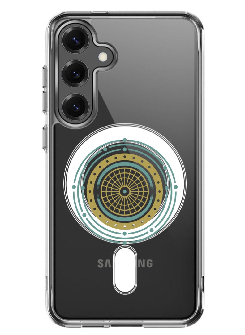 Theodor Magnetic Case for Samsung Galaxy S25 Plus 6.7-inch Compatible with MagSafe Wireless Charging, Shockproof Phone Bumper Cover Mandala 2 - Image 1