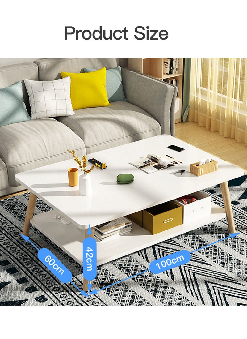 Sharpdo - Double Deck Nordic Living Room Small Tea Table Balcony Simple Creative Tea Table Simple Household Small Table - Image 1