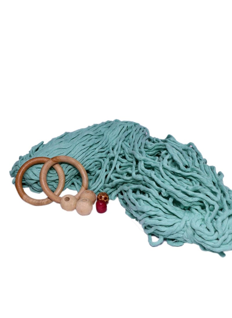 Torex TOREX� | Single Strand Cotton Macrame Cord Thread Rope for Crafts, Macrame DIY and Other Projects- (4mm, 135 Meter Turquoise Blue Pack of 500 g)  - Image 1