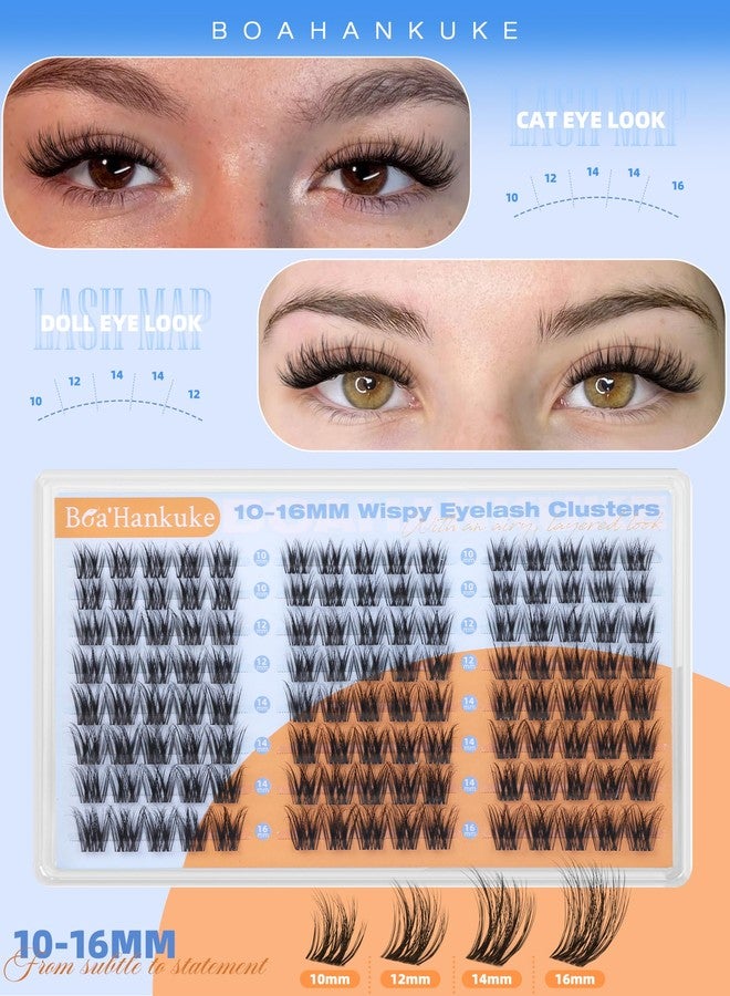 Boahankuke Natural Lash Clusters Wispy Cluster Eyelash Extensions 10-16MM CD Curl Eyelash Clusters 3D Fluffy Individual Lashes Salon Style DIY Cluster Lashes with 0.005mm Thin&Soft Band - Image 5