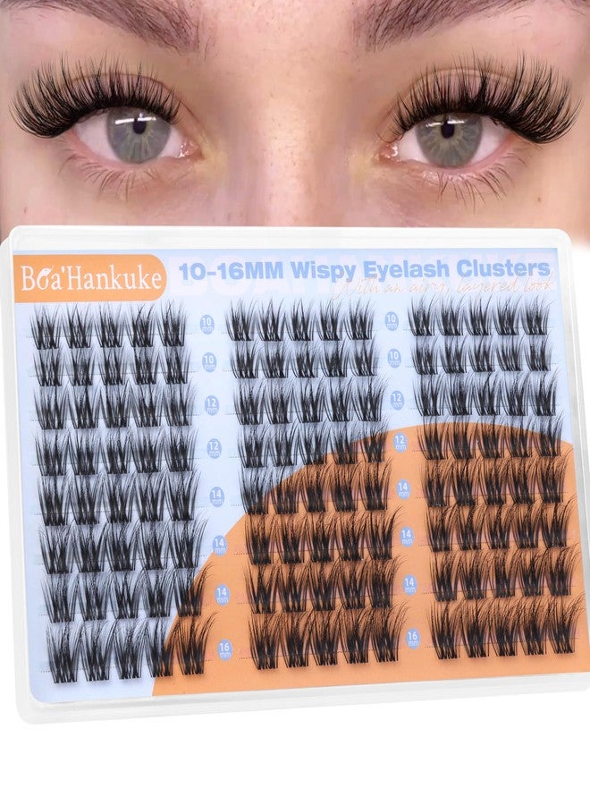 Boahankuke Natural Lash Clusters Wispy Cluster Eyelash Extensions 10-16MM CD Curl Eyelash Clusters 3D Fluffy Individual Lashes Salon Style DIY Cluster Lashes with 0.005mm Thin&Soft Band - Image 1