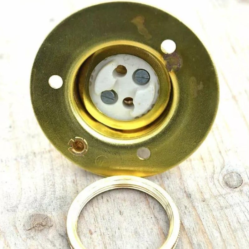 OML B22 Brass Ceiling & Wall Bulb Holder, Ideal for Vintage Lighting Fixtures (Pack of 2). Suitable for B22 Bulbs (pin Type). Pls see the product images before ordering to know the suitability - Image 4