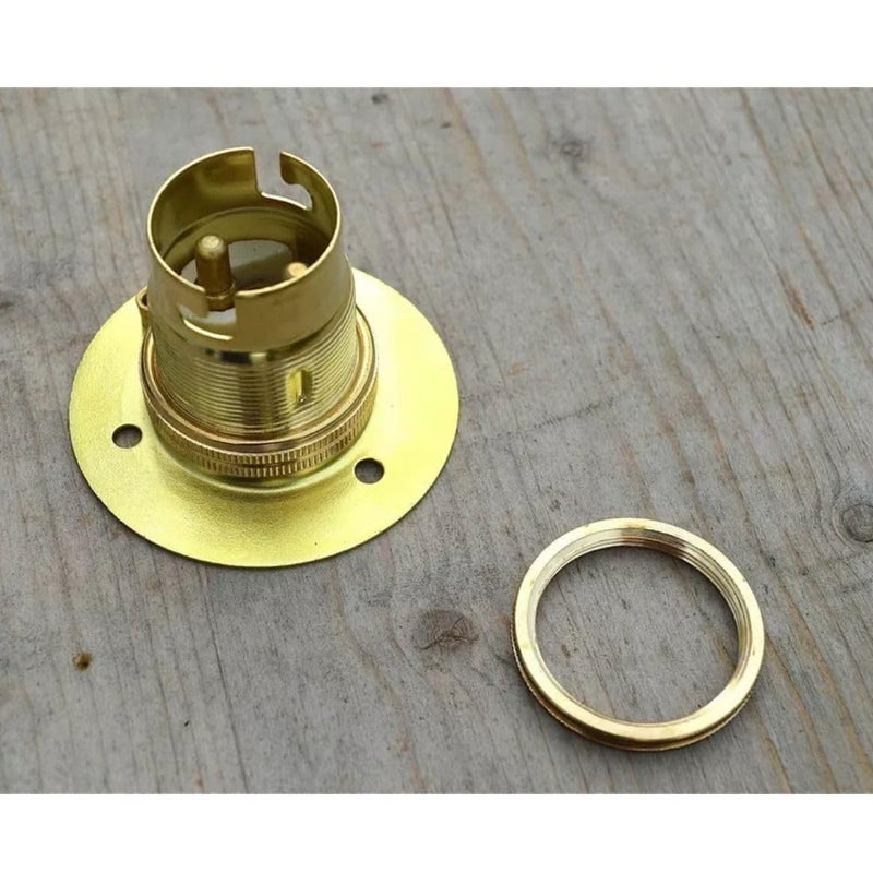OML B22 Brass Ceiling & Wall Bulb Holder, Ideal for Vintage Lighting Fixtures (Pack of 2). Suitable for B22 Bulbs (pin Type). Pls see the product images before ordering to know the suitability - Image 3