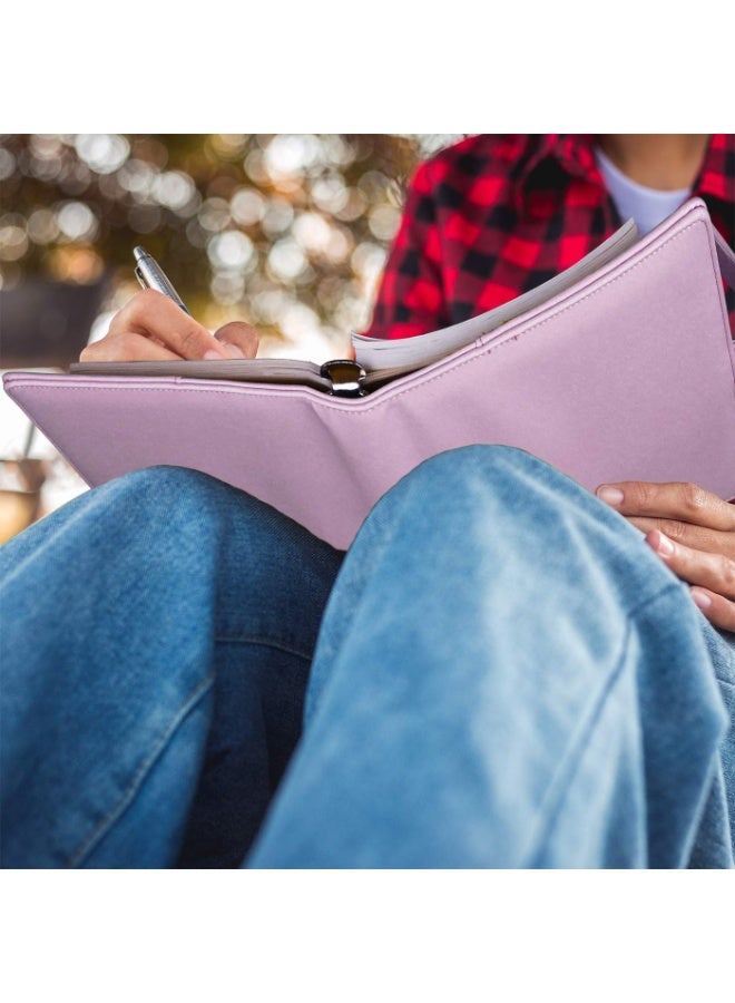 A5 Notebook Binder 6 Ring Refillable Budget Planner Cover for Cash Organizer, PU Leather Loose Leaf Kpop Photocard Holder Small Binder for A5 Planner Inserts with Magnetic Buckle (Pink) - Image 4