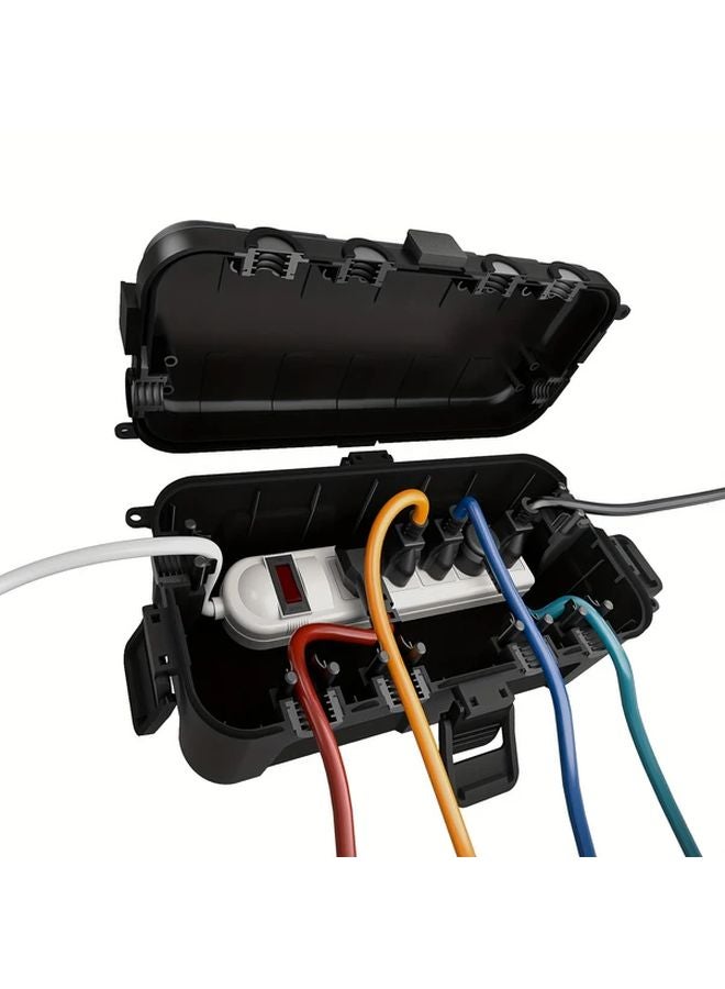Gray Outdoor Junction Box with Removable Cover Extension Cord Safety Power Strip Timer Socket for Christmas Decorations - Image 5