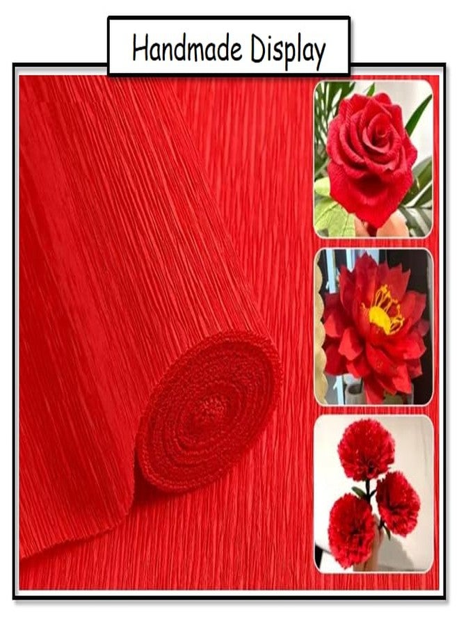 LCREATE LCREATE LCREATE Crepe Paper Roll 8.2ft Long 17 Inch Wide for Wedding Ceremony Various Large Festivals Decoration (Red) - Image 2