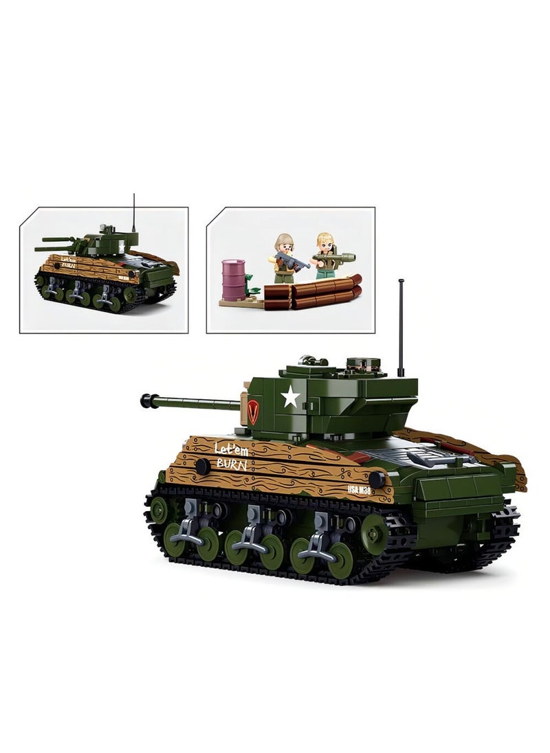 Sluban - Sluban - Army WW2 M4A3 Sherman Battle Tank 715 Pieces - M38-B1110 - Image 1