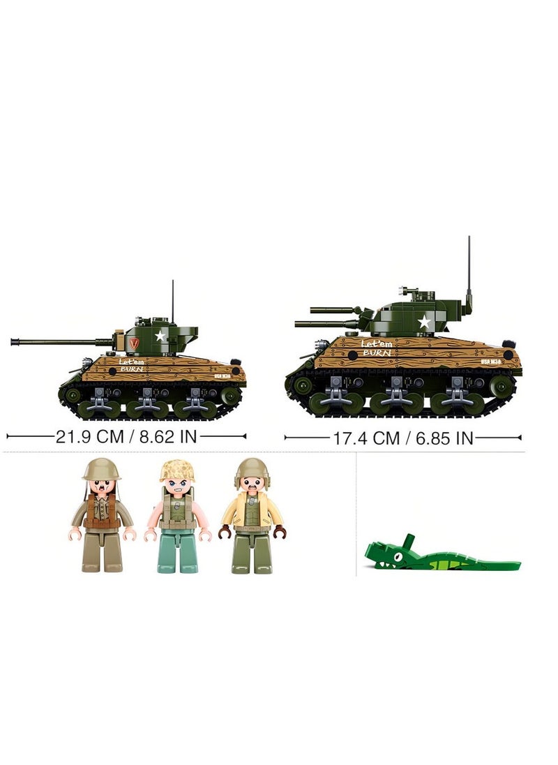 Sluban - Sluban - Army WW2 M4A3 Sherman Battle Tank 715 Pieces - M38-B1110 - Image 1