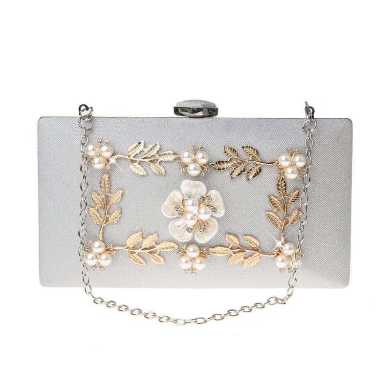 New Fine Shiny Imitation Pearl Shell Bag Square Clutch Fashion Chain Bag Clutch Bag Famous Yuan Bag - Image 1