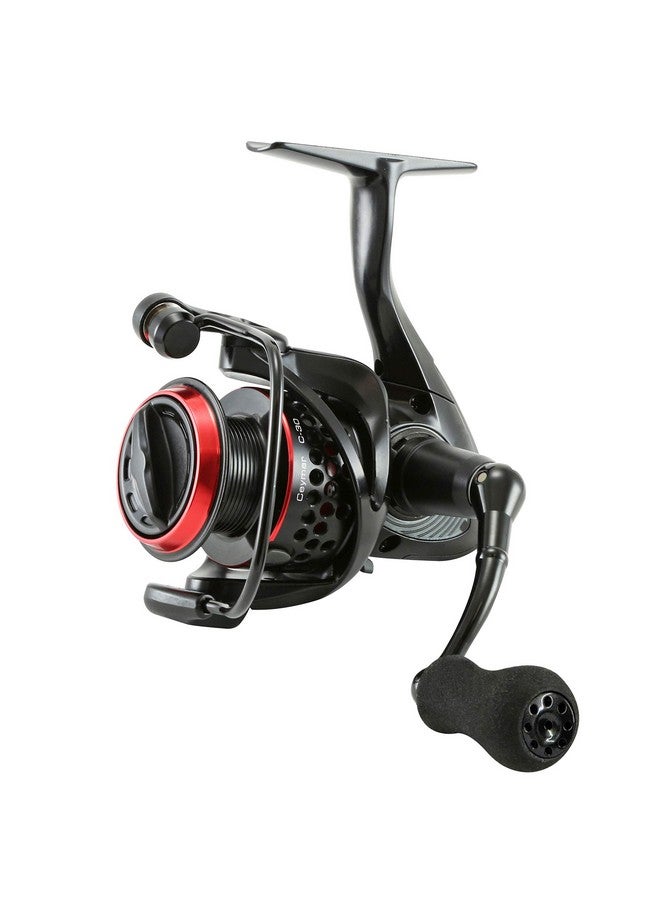Okuma Ceymar Lightweight Spinning Reel- C-30, Black/Red - Image 1