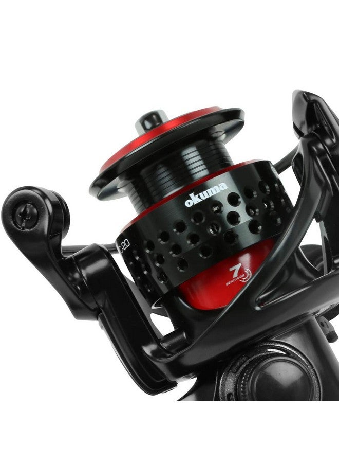 Okuma Ceymar Lightweight Spinning Reel- C-30, Black/Red - Image 5