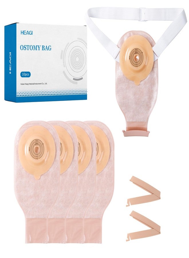 Heagimed 10 PCS Colostomy Bags, Ostomy Supplies, One-Piece Convex Ostomy Bags with a Waistband for Uneven Skin/Deep-Seated Areas Stoma, Cut-to-Fit, Max 45 mm - Image 1