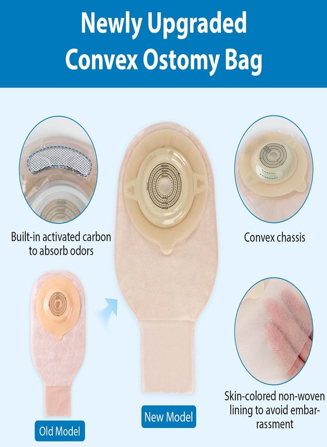 Heagimed 10 PCS Colostomy Bags, Ostomy Supplies, One-Piece Convex Ostomy Bags with a Waistband for Uneven Skin/Deep-Seated Areas Stoma, Cut-to-Fit, Max 45 mm - Image 2