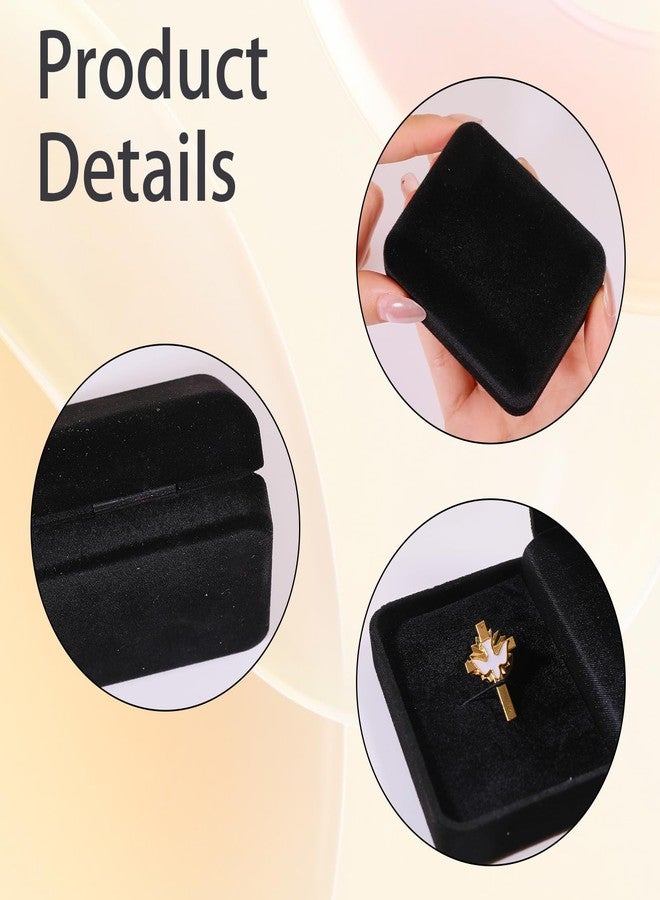 CHGCRAFT 2 Pcs Velvet Cufflink Tie Clip Box Black Flocking Storage Gift Box Jewelry Display Box for Engagement Birthday Anniversary, 2.99×2.4inch - Image 4