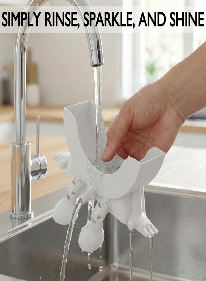 AUREHEN Cute Hanging Sponge Holder with Drainage & Legs, 3D Printed Funny Sink Stand for Round Sponges, Aesthetic Kitchen Sink Edge Organizer, Countertop Decor, Quick-Drying Storage Cleaning Gadget - Image 4