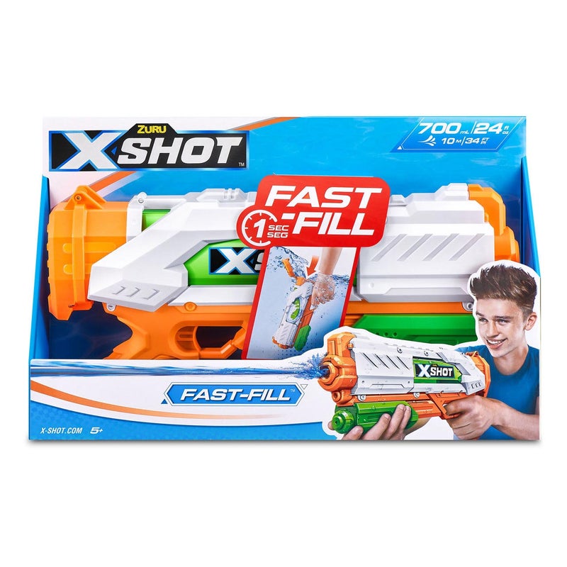 X-Shot Fast-Fill Medium Water Blaster (700 ml, White/Green/Orange) - Image 1