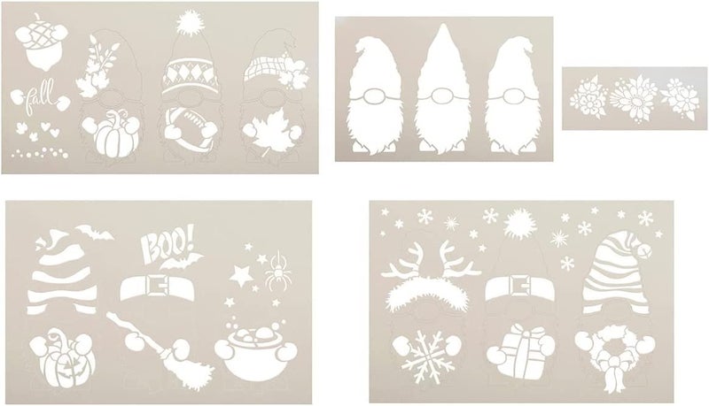 Ivana's Seasonal Gnome Embellishment Stencil Set | 4 Items - Image 1