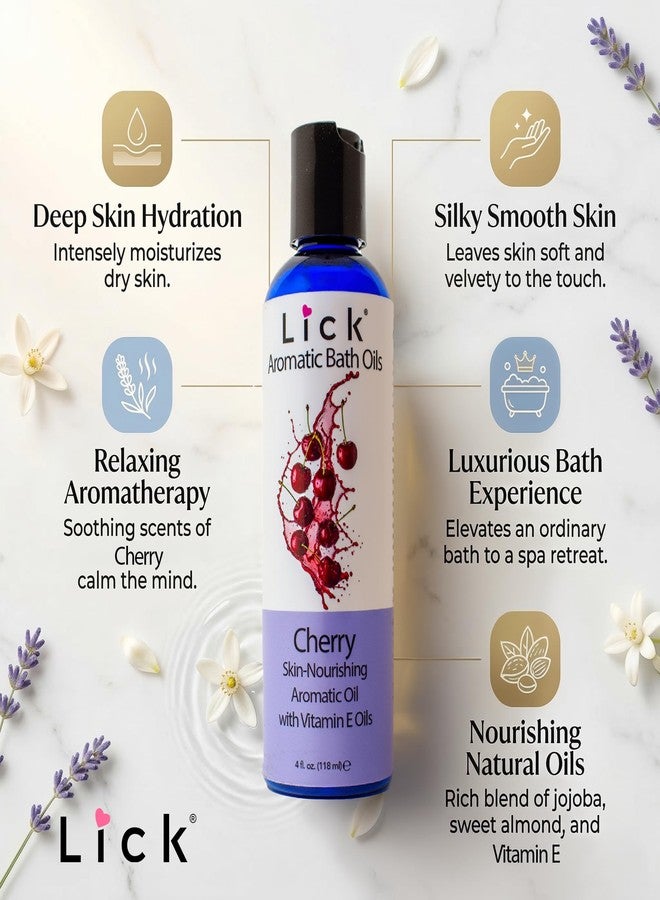 ليك زيت استحمام عطري برائحة الكرز - روائح فواكه منعشة - زيوت استحمام خفيفة للترطيب اليومي، 4 أونصات - Image 2