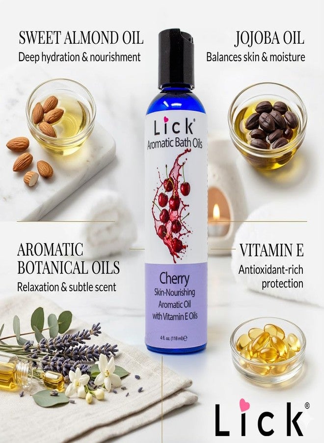 ليك زيت استحمام عطري برائحة الكرز - روائح فواكه منعشة - زيوت استحمام خفيفة للترطيب اليومي، 4 أونصات - Image 4