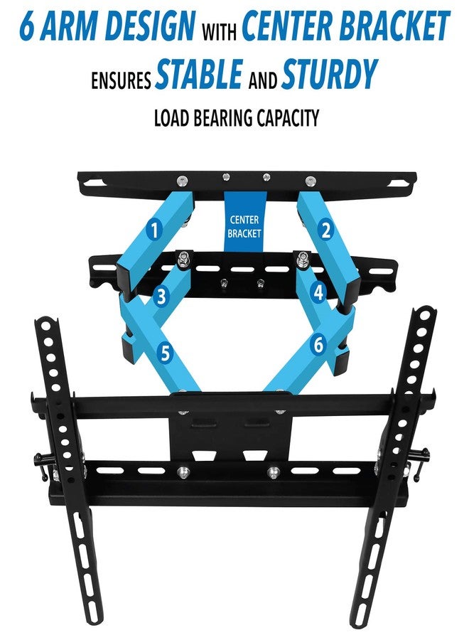 Mount-It! Full Motion TV Wall Mount | Stable Dual Arm Articulating Bracket for 32-55 Inch TVs | Swivel, Tilt & Extend | Universal VESA Wall Mount for Flat Screen, LED, LCD, OLED | 115 lbs Capacity - Image 3
