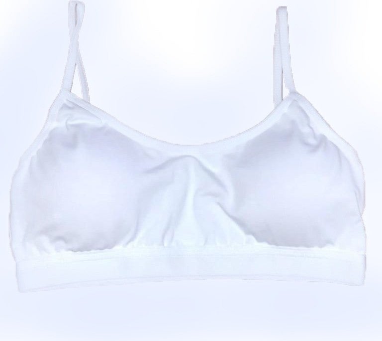 Women's White Thread Strap Sponge Half Undershirt (Bustier)
