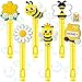 Winrayk Bee Party Favors 24Pcs Bee Themed Mini Bubble Wands for Kids Bubbles Bulk with Detachable Topper 6 Styles Colors Birthday Gift Easter Goody Bag Stuffer Classroom Prizes Honey Party Favor - Image 2