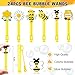 Winrayk Bee Party Favors 24Pcs Bee Themed Mini Bubble Wands for Kids Bubbles Bulk with Detachable Topper 6 Styles Colors Birthday Gift Easter Goody Bag Stuffer Classroom Prizes Honey Party Favor - Image 4