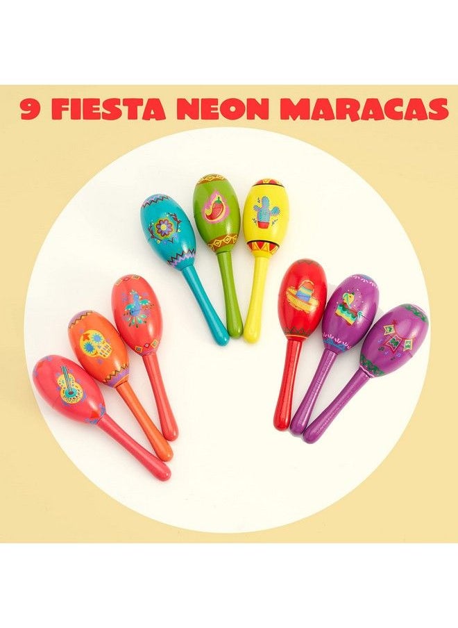 JOYIN 9 Pcs Fiesta Wooden Maracas For Cinco De Mayo Party Favors Musical Fun Carnivals Taco Tuesday Event Mexican Decorations Luau Photo Props  - Image 3