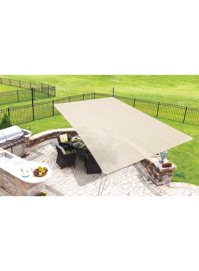 Coolaroo Portable Ready-To-Hang Rectangle Riverstone Colour Shade Sail With Ropes Against Uv Degradation 3.9X2.1M Size - Image 3