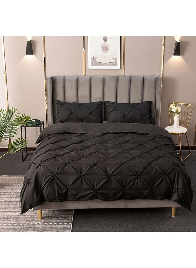 Generic 3-Piece Velvet Bedding 3D stereo Set Velvet Black 200x230cm  - Image 1