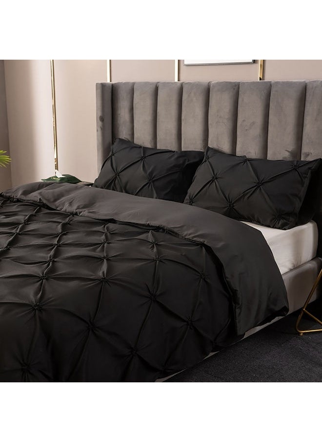 Generic 3-Piece Velvet Bedding 3D stereo Set Velvet Black 200x230cm  - Image 2