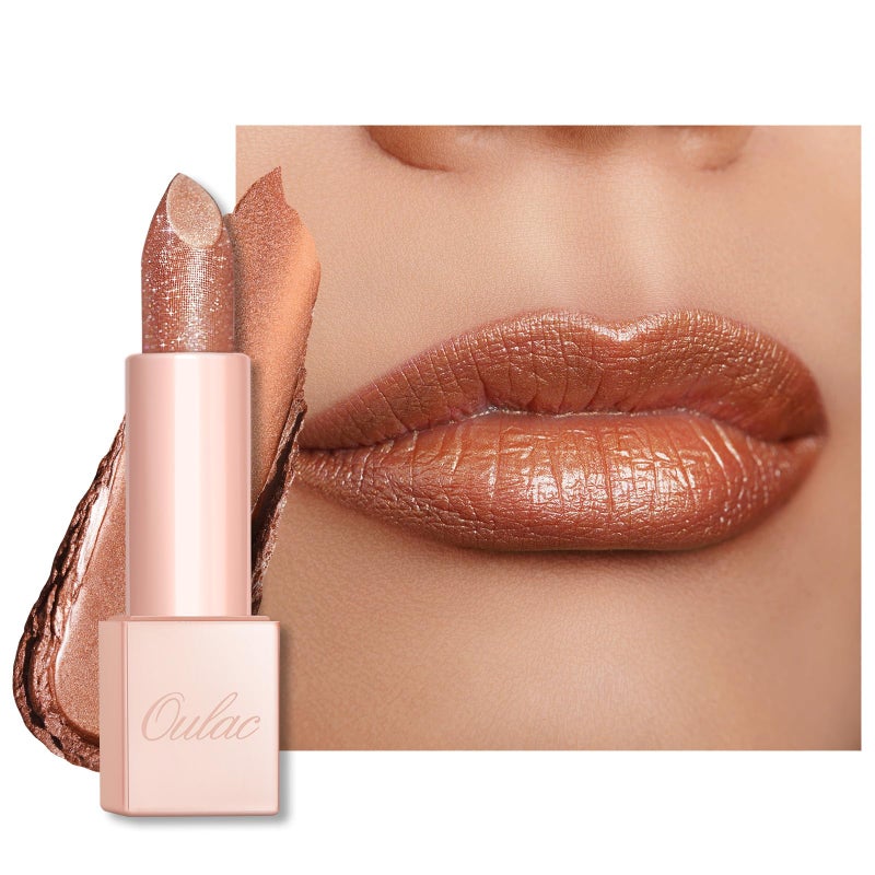 Oulac Nude Brown Lipstick for Women Tinted Lip Balm Moisturizing Creamy Texture Lightweight Lip Makeup Vegan Gluten Free PG06 Precious Moment - Image 3