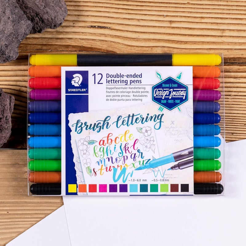 STAEDTLER Design Journey Double-Ended Lettering Pens - 12 Assorted Colors - Image 4