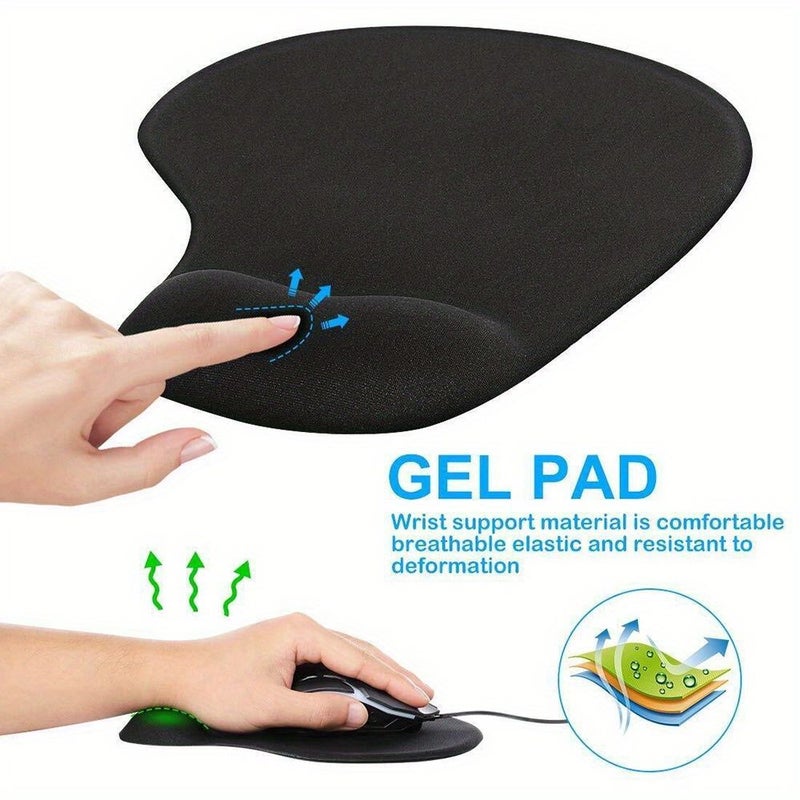 Ergonomic Computer Game Mouse Pad With Wrist Rest Soft Comfortable Wreath Letter Series Mousepad For Office Accessories Style P - Image 2
