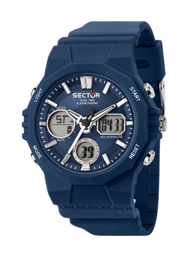 Sector Men's Blue Round Digital Dial with Blue Polyurethane Band Watch - 44mm - R3251238002 - Image 1