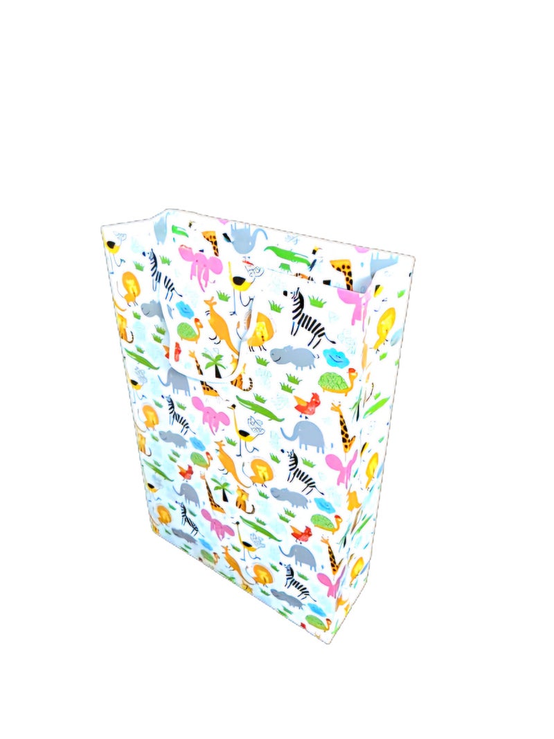 Generic Adorn Premium Kids Party Paper Bags | Gift Bags | Gift Wrapping Bags | Return Gift Bags | Birthday Gift Bags (Pack of 10) - 10 INCH X 15 INCH X 4 INCH (Animals)  - Image 1