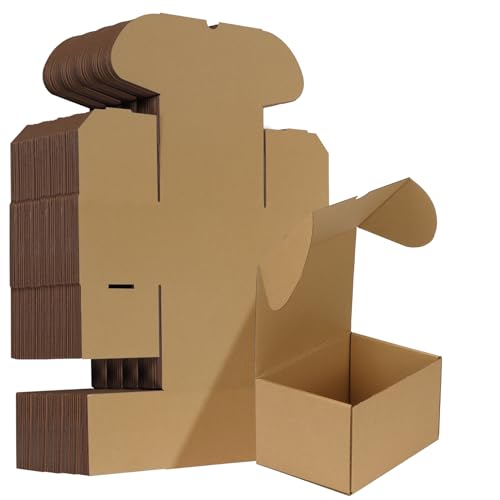 HORLIMER HORLIMER 7x5x4 inches Shipping Boxes Set of 50 Brown Corrugated Cardboard Box Literature Mailer 