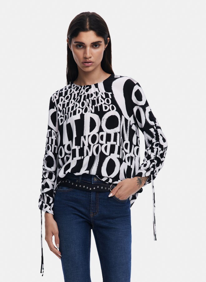 DESIGUAL Letter blouse with bows - Image 1