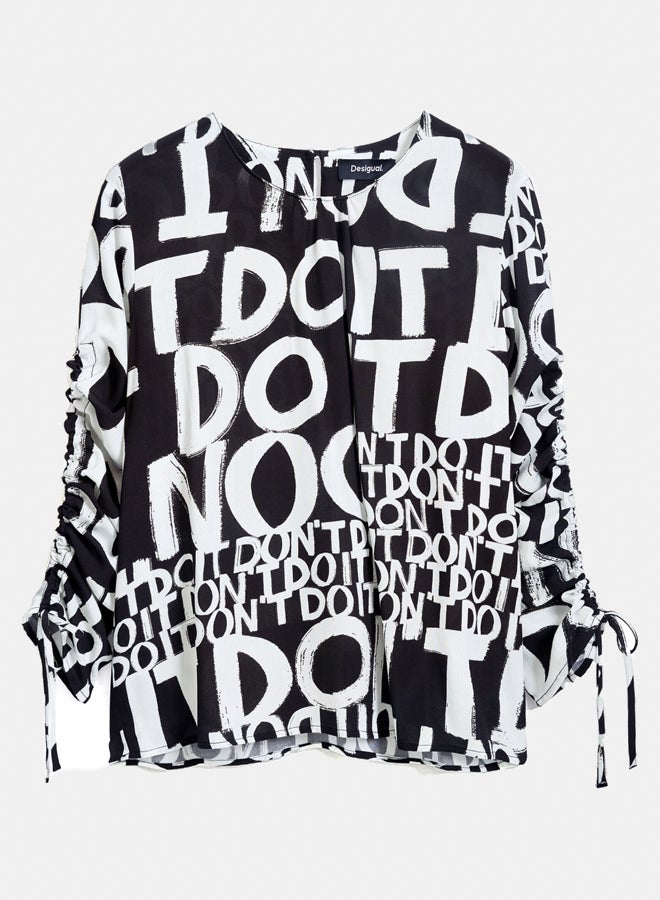 DESIGUAL Letter blouse with bows - Image 5
