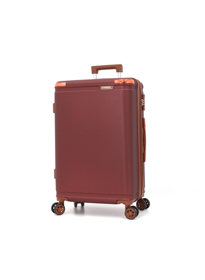 Fancl طقم حقائب سفر بعجلات بعجلات مزدوجة من هارد شيل، 4 قطع، عنابي (BC-14"،S-20"،M-24"،L-28") - Image 2